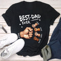 Camiseta personalizada Best Dad Ever Fist Bump 100% Algodón con Nombre Día del Padre Cumpleaños Regalo para Papá Abuelo