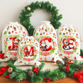 Personalizada Muñeco de Nieve Reno Pingüino Navidad Inicial Bolsa de Regalo de Navidad de Cordón con Nombre Fiesta de Nochebuena Regalo para Niños Familia Amigos