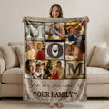 Personalizada Mamá 6 Fotos de la Familia Collage Acogedora Manta para el Hogar Decoración Día de la Madre Cumpleaños Regalo para Mamá Abuela