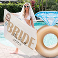 Toalla de playa de gran tamaño de secado rápido con el nombre de la familia y la fecha de la boda Regalo de despedida de soltera para novias recién casadas