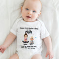 Personalizado Lindo Dibujo Mamá Bebé 100% Algodón Camiseta Bebé Body con Nombre Regalo del Día de la Madre para la Nueva Mamá Recién Nacido