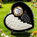 Personalizado Angel Wing Corazón Memorial Foto Piedra Jardín con Nombre Decoración de Jardín Regalo Conmemorativo por la Pérdida de un Ser Querido Dueños de Mascotas