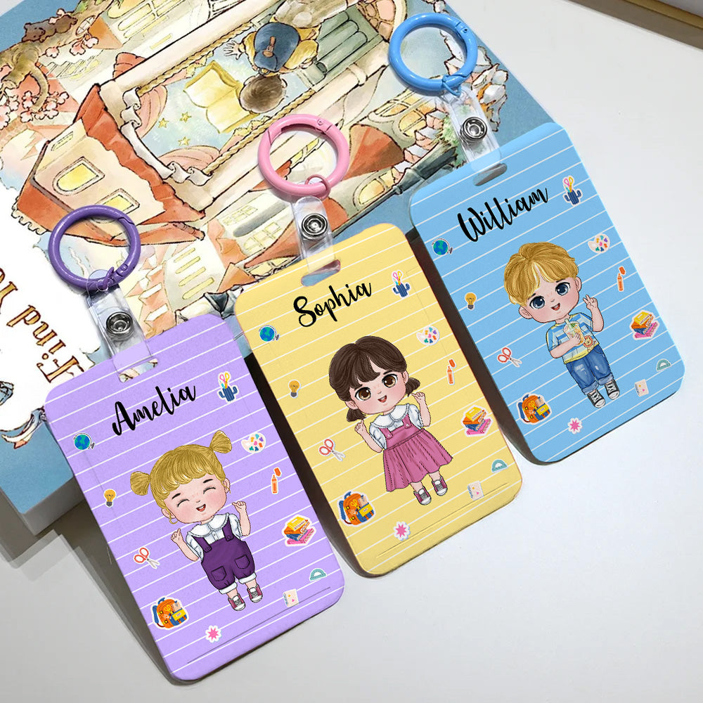 Tarjetero personalizado con nombre y hebilla colgante Regalo de cumpleaños de vuelta al cole para estudiantes y niños