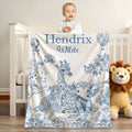 Mluticolor personalizado floral leopardo jirafa elefante suave manta con nombre y apellido cuarto de niños Baby Shower regalo para niños niñas