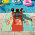 Toalla de Playa Plegable 2 en 1 de Secado Rápido Personalizada Cousin Crew Bolsa Todo en Uno con Nombre Esencial de Verano Fiesta en la Piscina Regalo de Cumpleaños para la Familia Niños