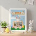 Conejito de Pascua personalizado Espejo con marco de fotos LED con nombre Decoración del hogar Regalo de Pascua para niños Adolescentes