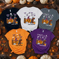 Personalizada Fantasma Murciélago Calabaza Amor Multicolor 100% Algodón Camiseta con 1-10 Nombres y Título Regalo de Halloween para la Familia