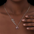 Personalizado exquisito corazón Birthstone collar con nombre Dainty Joyería Cumpleaños Día de la Madre de regalo para las mujeres