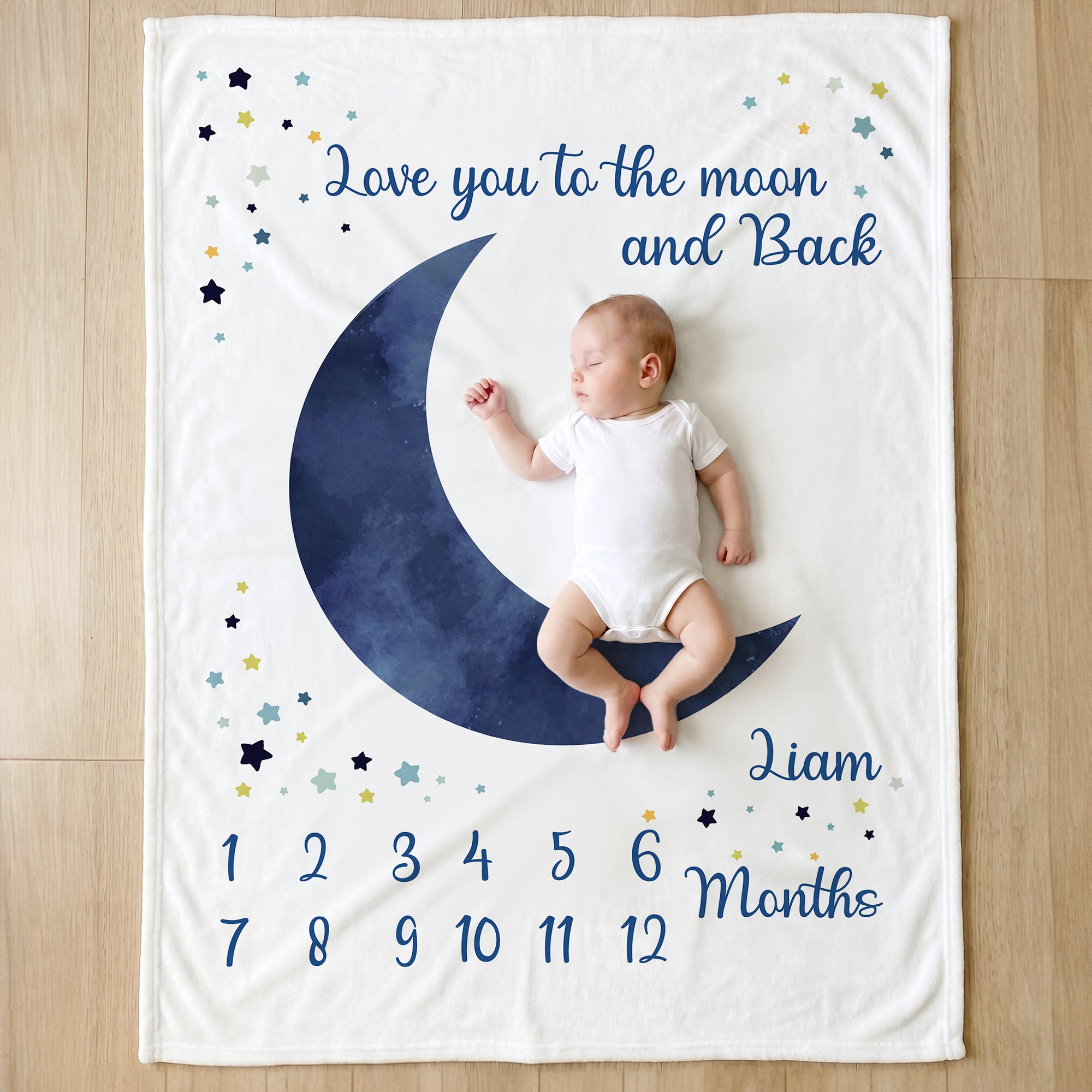 Manta suave personalizada con nombre y fecha Baby Shower Birthday Gift for Newborn New Mom