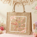 Personalizado 1-6 Nacimiento Flores Mamá Niños Manos Pequeñas Bolsa de Yute Grande con Nombre Día de la Madre Cumpleaños Regalo para Mamá Abuela