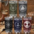 Vikingo personalizado multicolor Runas mitología nórdica aislado 20 oz Vaso con nombre de viaje de uso diario regalo de cumpleaños para los hombres