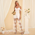Bridal Wedding Dress White Spaghetti Straps Mini Cold Shoulder Jumpsuits