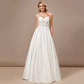 Bridal Wedding Dress Ivory Spaghetti Straps Long Sweetheart A-line