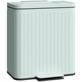 Dual Compartment Touchless Soft-Close Recycling Bin, 20L x 2 Trash Can, Light Green