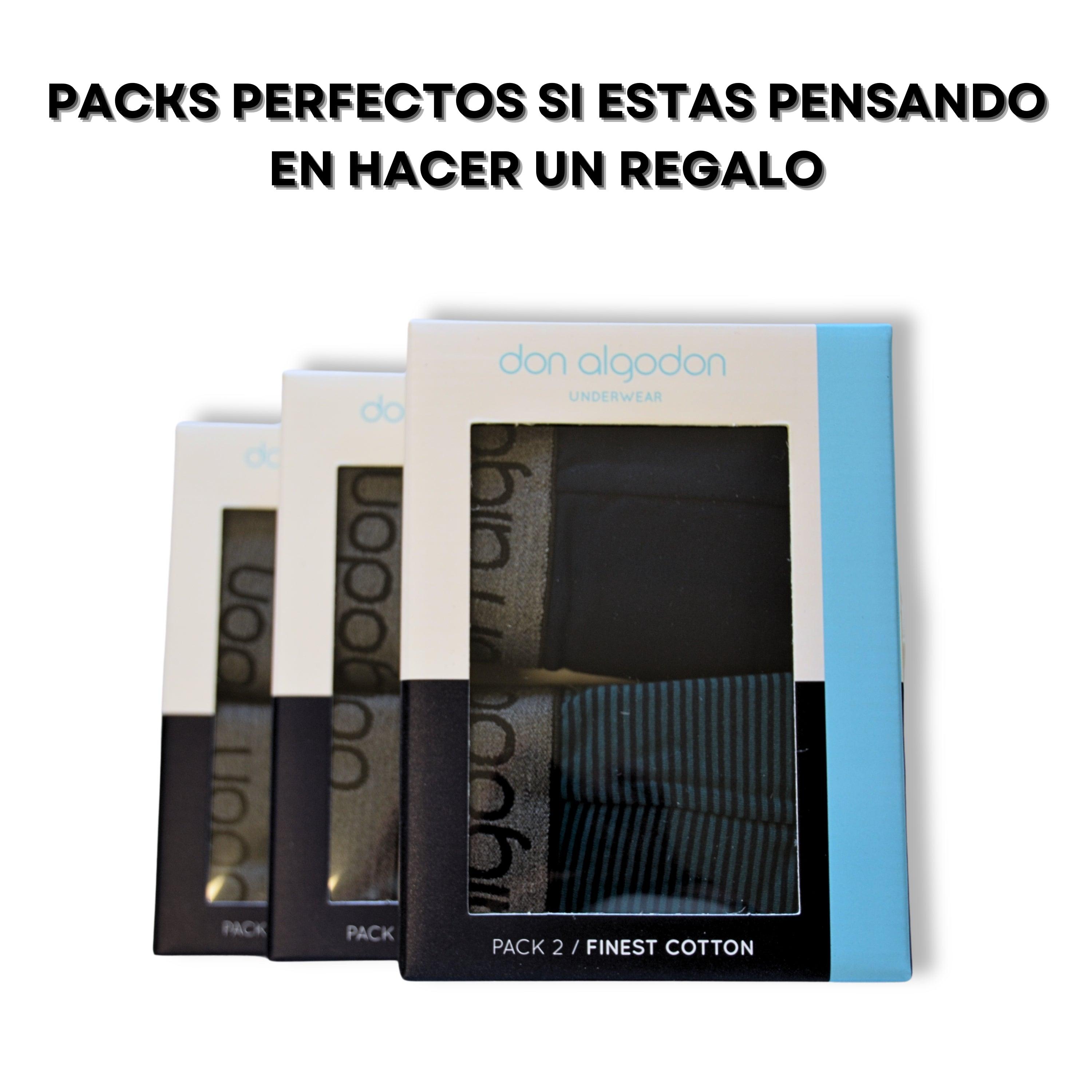 Don Algodon | Pack 6 Boxers Lisos y Rayas - Ajustables y cómodos para Uso Diario