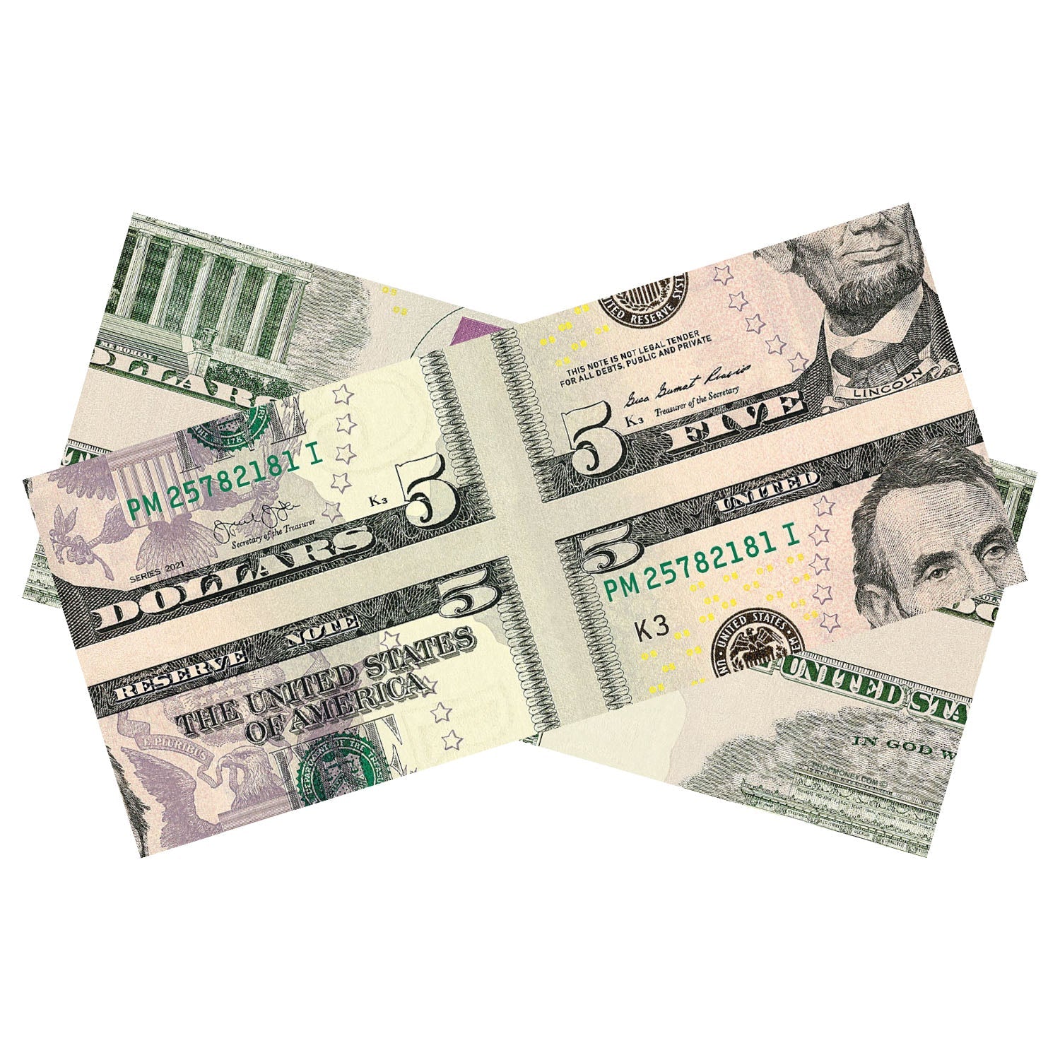 $5 Mis-Made Bill for Magicians By Prop Money Inc.
