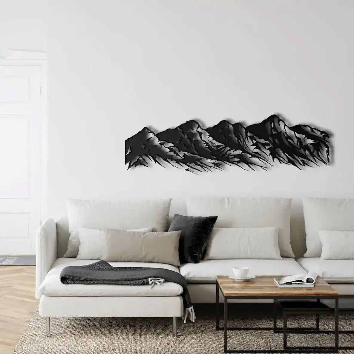 5 Peaks Mountain Range Metal Wall Art