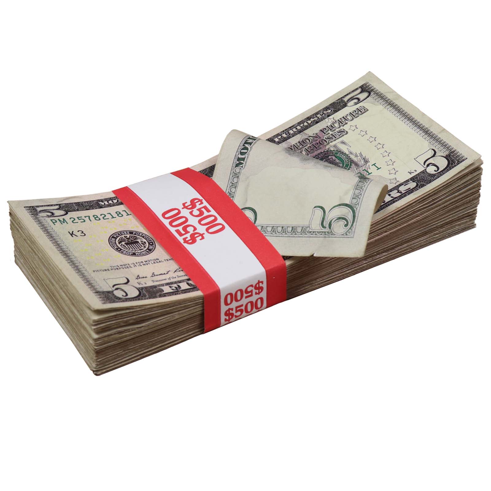 $500 RealAged® Full Print New Series Stack By Prop Money Inc.