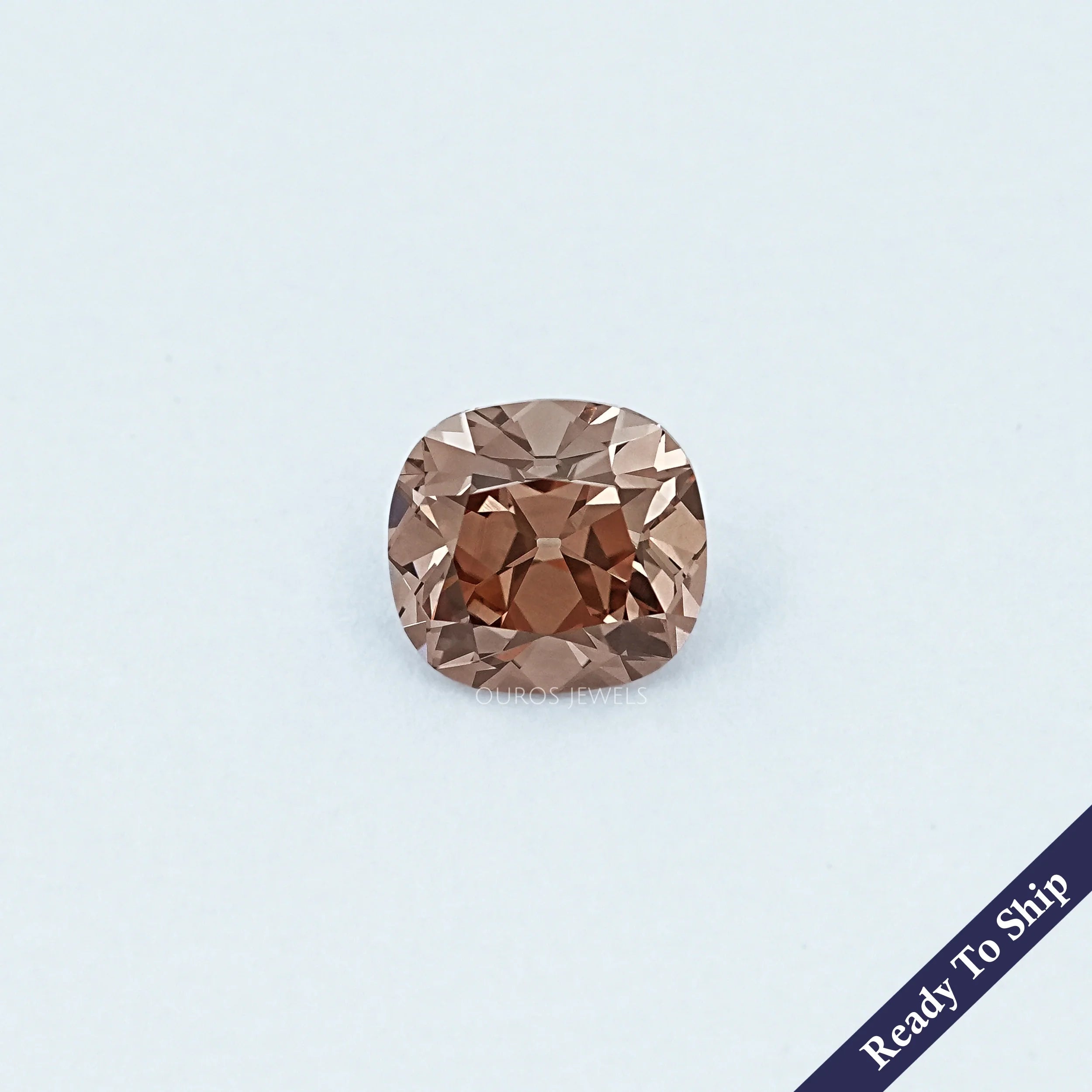5.08 CT Old Mine Cushion Cut Champagne Diamond