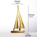 ArtZ® Nordic Abstract Sailboat Sculpture - Gold 8.3 inch by 5.5 inch (21x14cm)