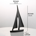 ArtZ® Nordic Abstract Sailboat Sculpture - Black 8.3 inch by 5.5 inch (21x14cm)
