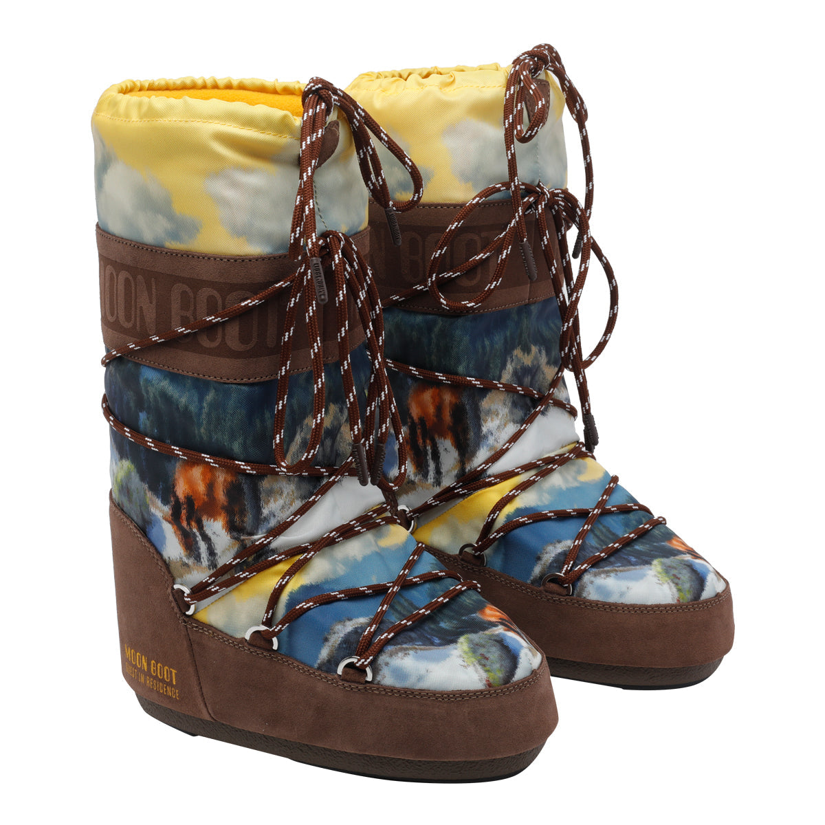 MOON BOOT X GUEST IN RESIDENCE Brown Fabric Suede/rubber Sole