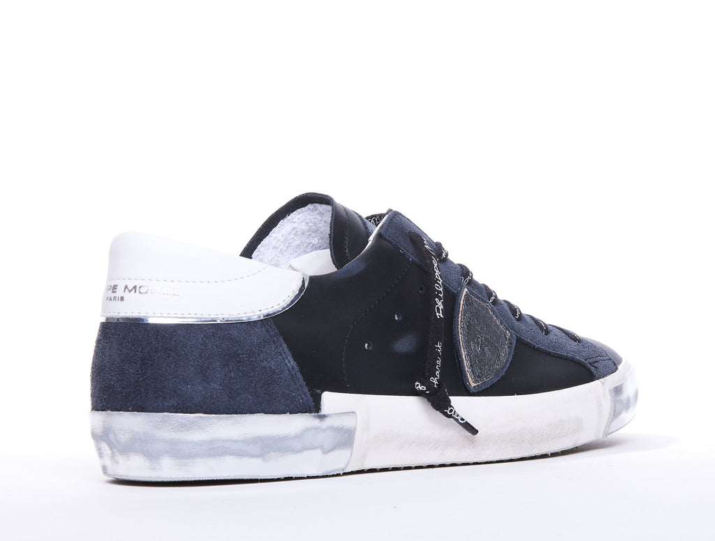 Philippe Model Sneakers Black Calf Leather/rubber Sole - 46