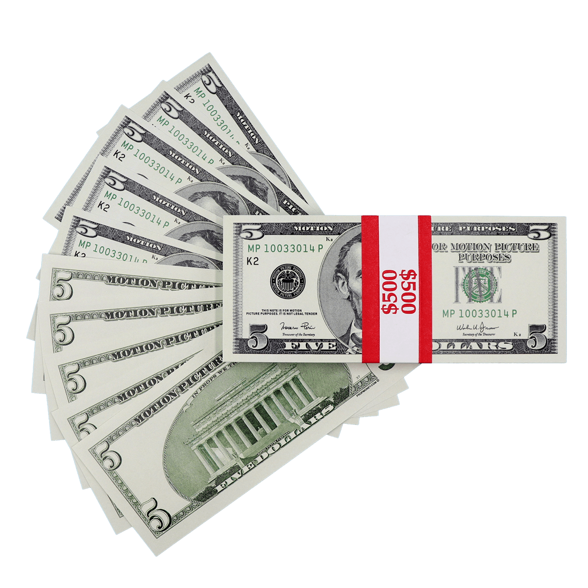 $500 Full Print 2000 Series Stack By Prop Money Inc.