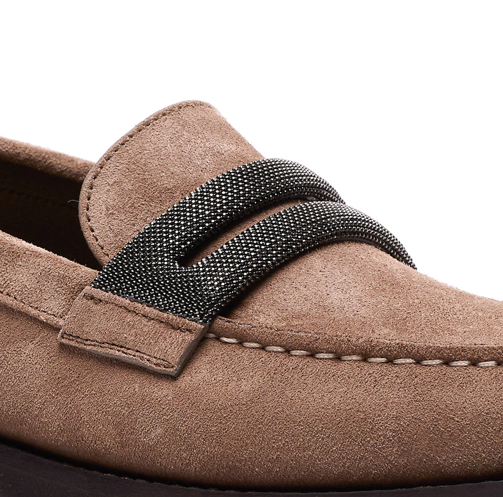 Brunello Cucinelli Flat shoes Brown Suede - 38