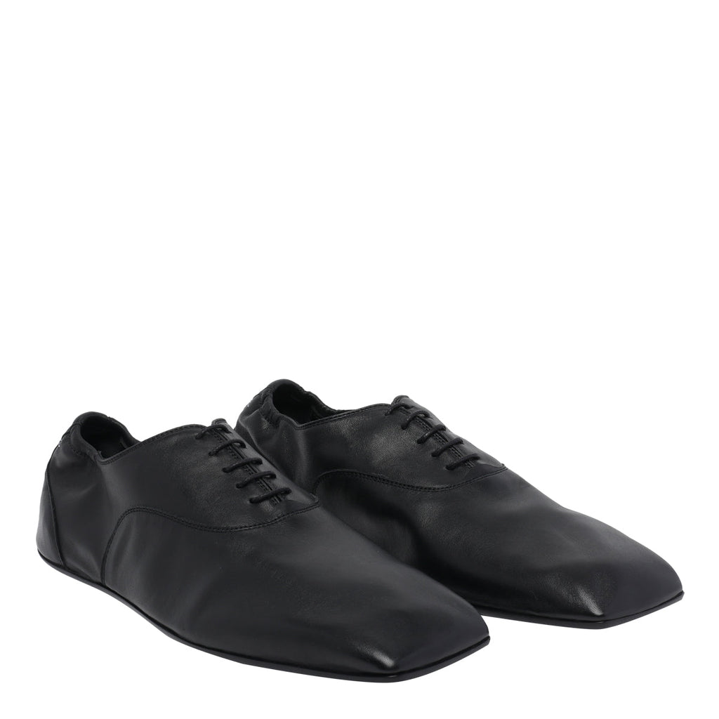 MM6 Maison Margiela Flat shoes Black Calf Leather/leather Sole - 40