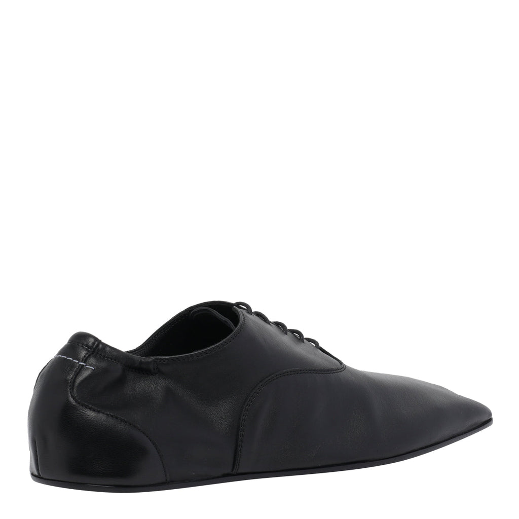 MM6 Maison Margiela Flat shoes Black Calf Leather/leather Sole - 40