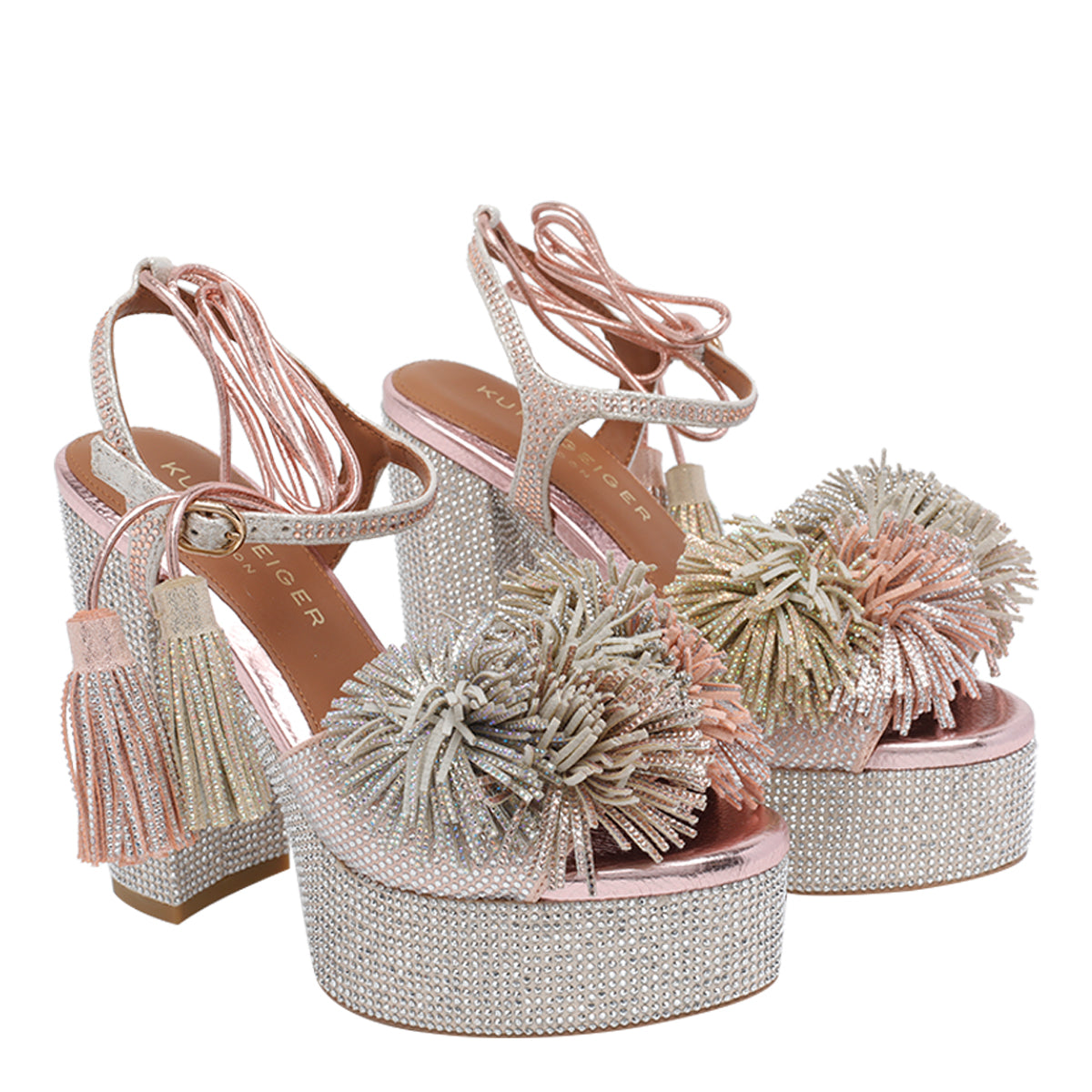 Kurt Geiger With Heel Multicolour Fabric And Strass/rubber Sole