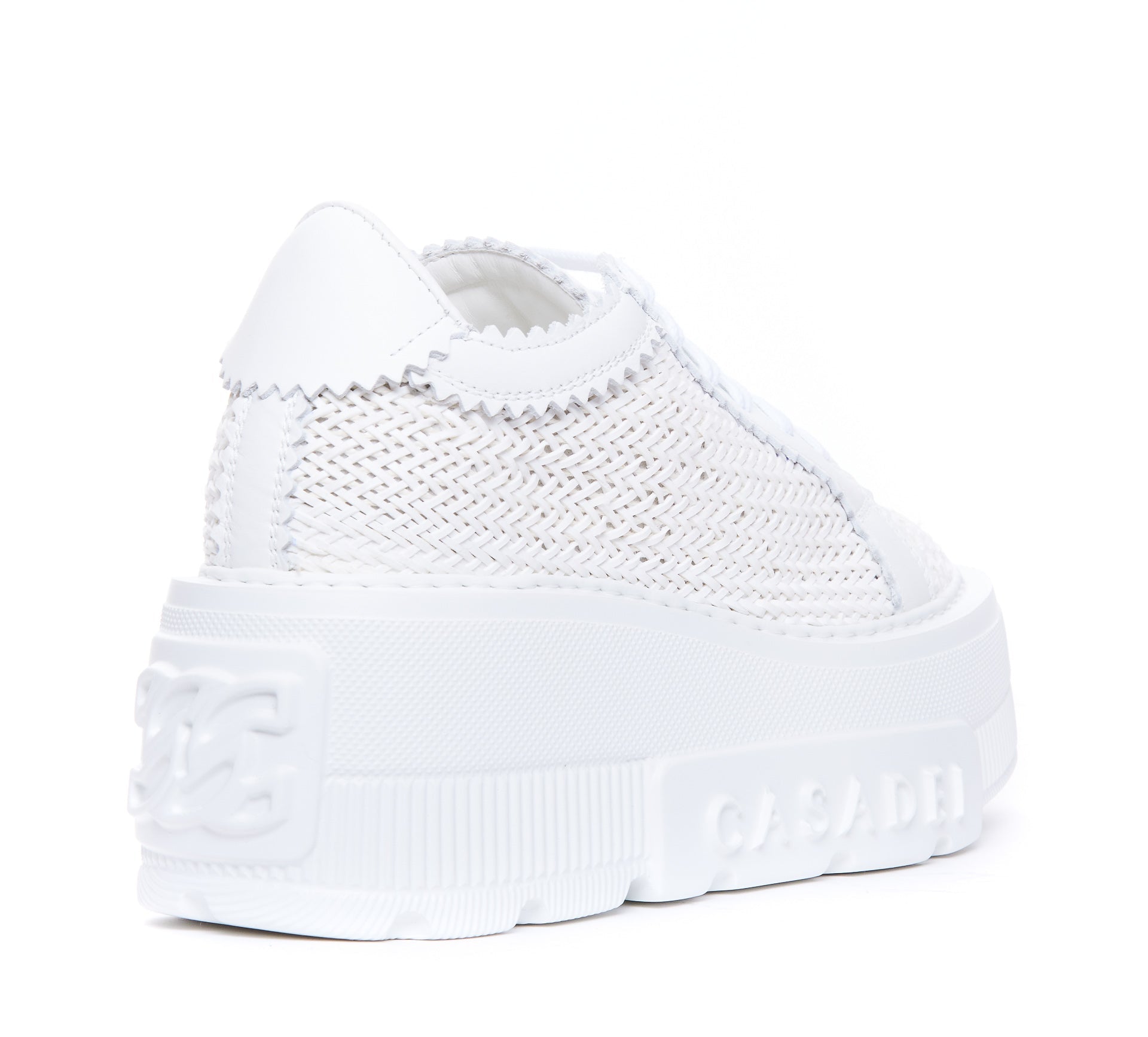 Casadei Sneakers White Calf Leather/rubber Sole