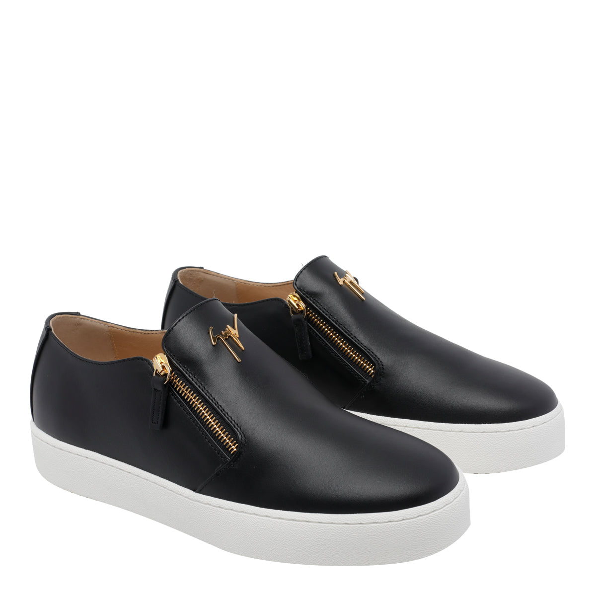 Giuseppe Zanotti Sneakers Black Calf Leather/rubber Sole