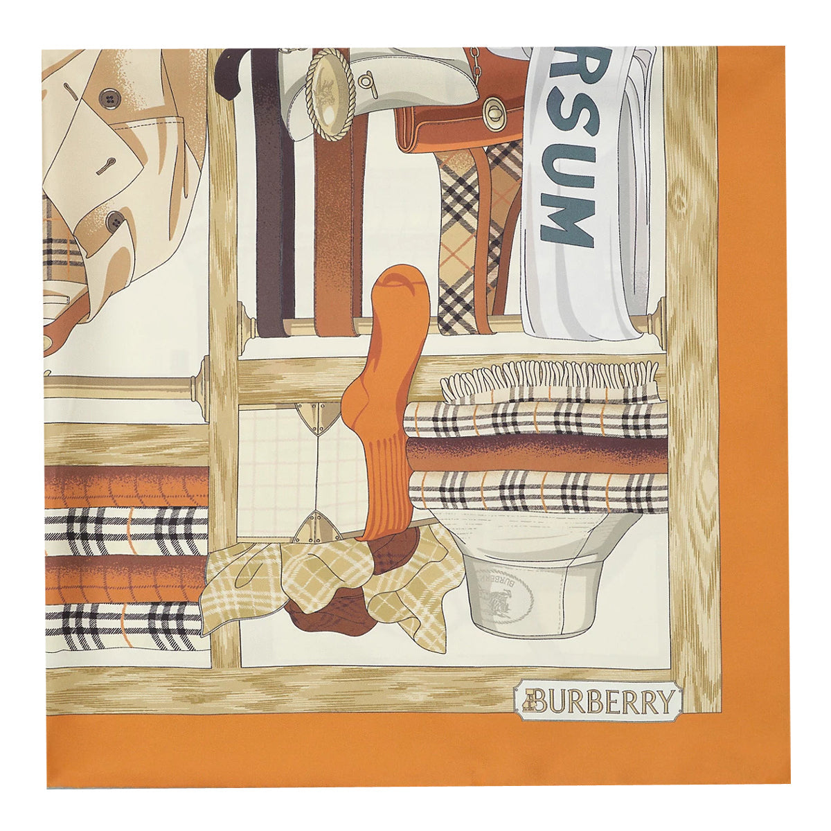 Burberry Scarfs Orange Silk