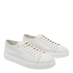 Santoni Sneakers White Calf Leather/rubber Sole