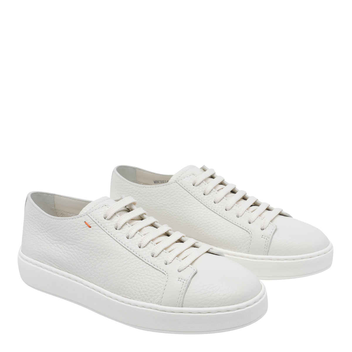 Santoni Sneakers White Calf Leather/rubber Sole