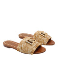 Dolce & Gabbana Sandals Brown Raffia/leather Sole