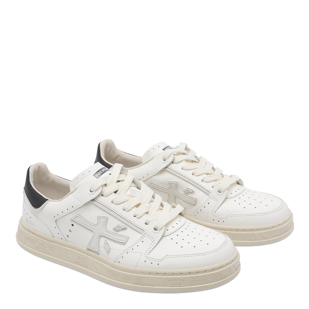 Premiata Sneakers White Calf Leather/rubber Sole - 45
