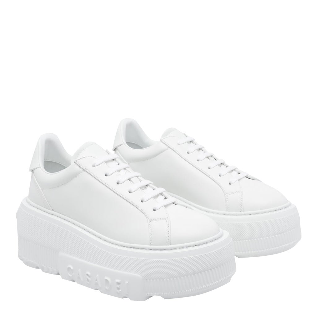 Casadei Sneakers White Leather/rubber Sole - 35