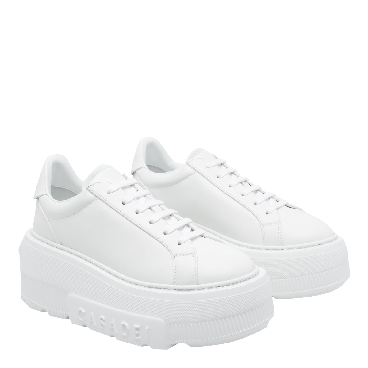 Casadei Sneakers White Leather/rubber Sole - 35