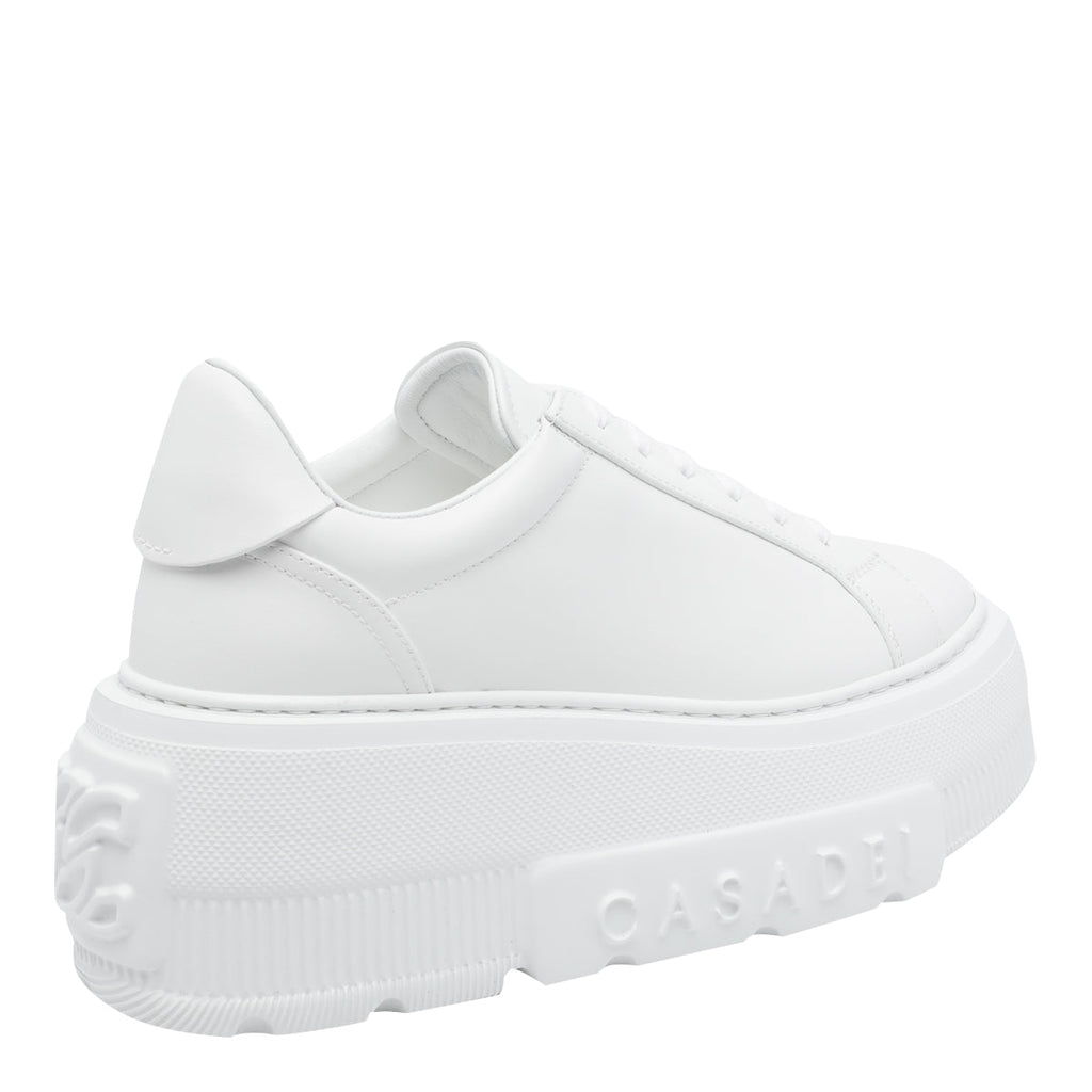 Casadei Sneakers White Leather/rubber Sole - 35