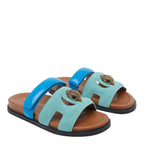 Kurt Geiger Sandals Blue Calf Leather/rubber Sole - 39