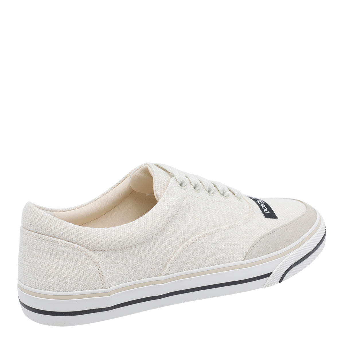 Dolce & Gabbana Sneakers White Fabric And Suede/rubber Sole - 40