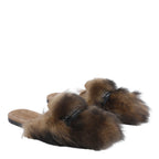 Dolce & Gabbana Sandals Brown Real Fur/rubber Sole - 36