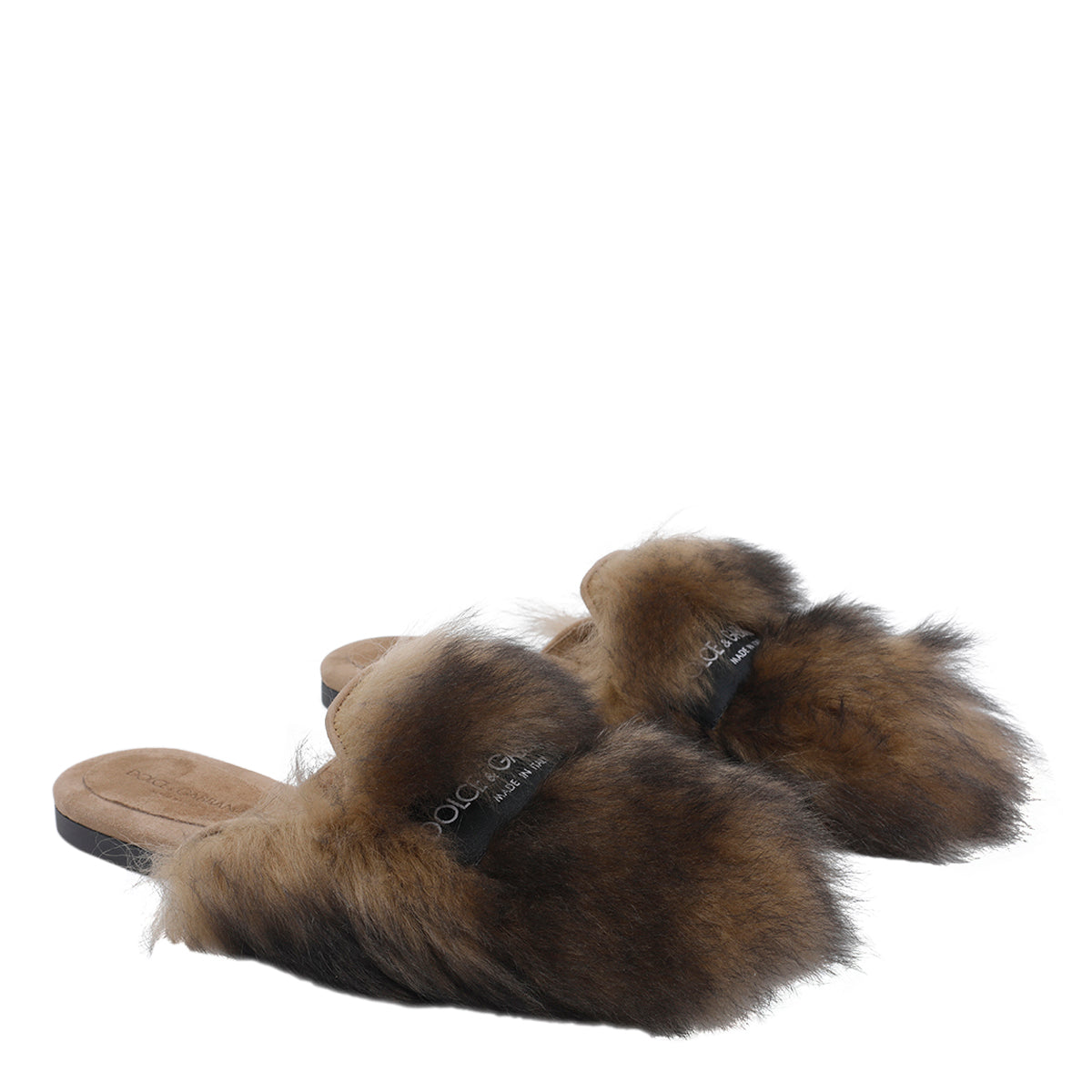 Dolce & Gabbana Sandals Brown Real Fur/rubber Sole - 36