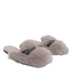 Dolce & Gabbana Sandals Grey Real Fur/rubber Sole - 36