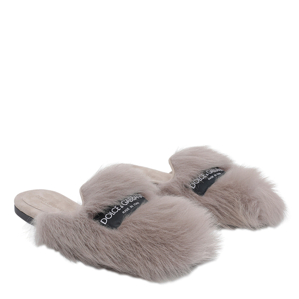 Dolce & Gabbana Sandals Grey Real Fur/rubber Sole - 36