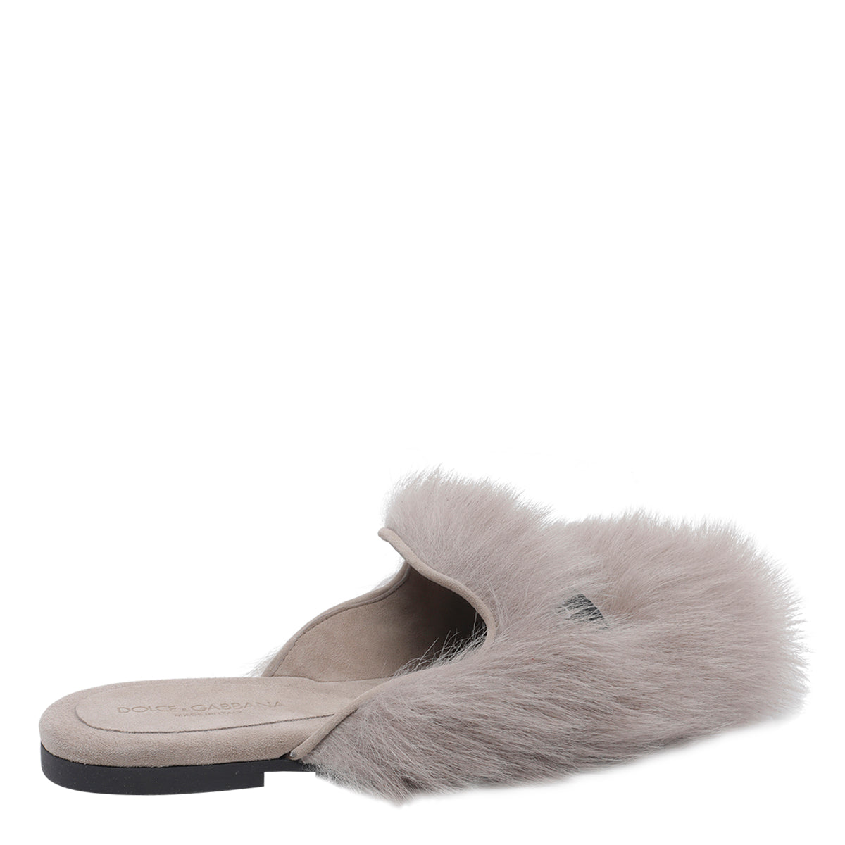 Dolce & Gabbana Sandals Grey Real Fur/rubber Sole - 36