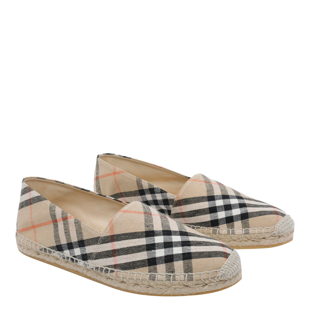 Burberry Flat shoes Beige Fabric/rubber Sole - 42